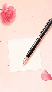 玫瑰相伴的精致书写时光
