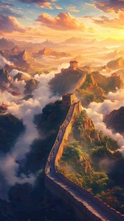 壮丽长城云海间美景