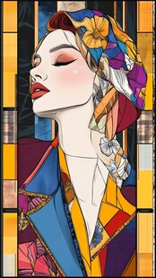 复古风多彩装扮的优雅女性