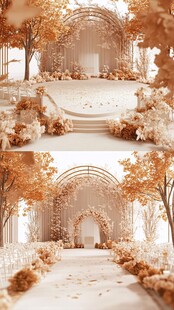 秋日浪漫户外婚礼场景布置