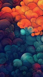 梦幻多彩云纹抽象图案