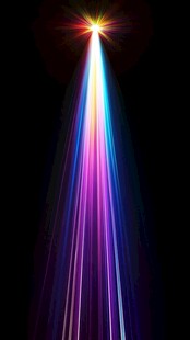 炫彩光线射向黑暗空间