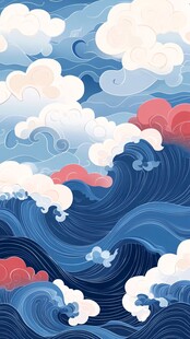 云海翻涌的梦幻海洋景象