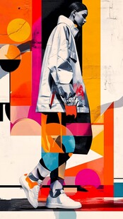 潮流街头风男子插画