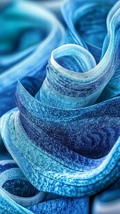 蓝色渐变卷曲纸艺纹理