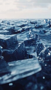 冰封海面的壮观碎冰景象