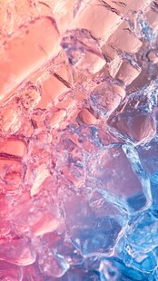 梦幻多彩冰块特写