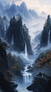 梦幻山水间的壮丽自然景观