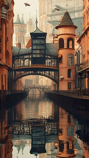 梦幻河畔欧式建筑景观