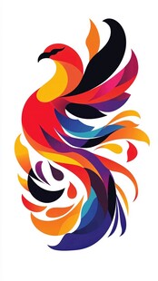 彩色凤凰图案设计