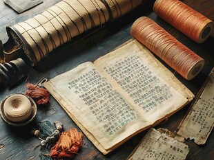 古籍书卷展现古韵风华