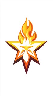 火焰五角星标志设计
