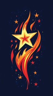 火焰星星插画设计元素