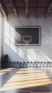 室内篮球场地的静谧时刻