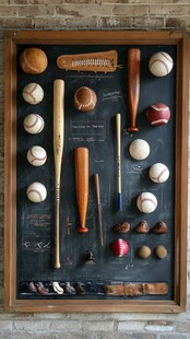 复古棒球装备展示