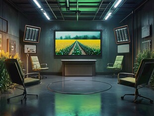 现代科幻风会议室场景