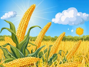 金黄玉米田的明媚风光