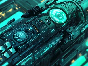 未来科技风机械装置特写