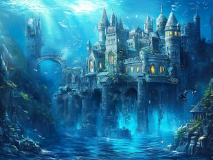 海底奇幻城堡梦幻景象