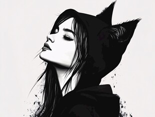 黑猫女郎的神秘侧颜