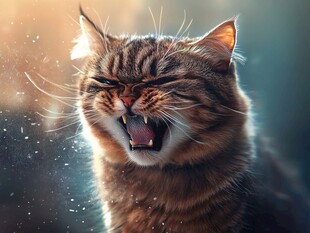 怒目圆睁的霸气猫咪