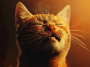 闭眼橘猫的惬意瞬间