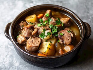 美味牛肉蔬菜炖煮佳肴