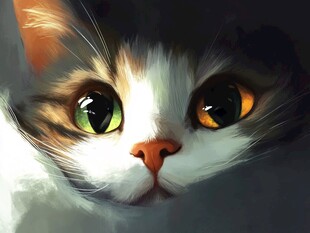 多彩眼眸的可爱猫咪