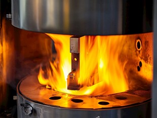 熔炉中熊熊燃烧的炽热火焰