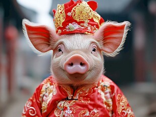 萌小猪扮古装贺新春