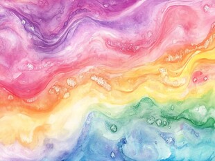 梦幻多彩流体水彩纹理图