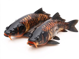 两条仿真锦鲤摆件