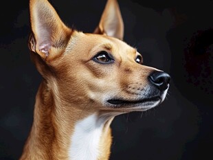 棕色小狗的特写肖像