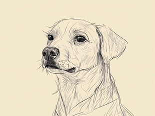素描小狗头像