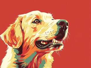 金色猎犬的生动插画