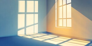 阳光洒落的静谧空房间