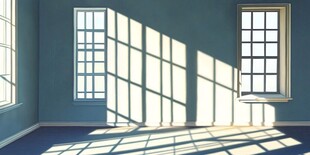 阳光洒落的静谧空房间