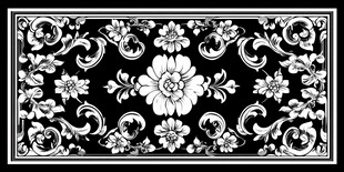 黑白花卉中式经典图案