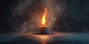 燃烧的蜡烛散发温暖光芒