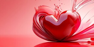 爱心水花绽放浪漫瞬间