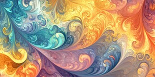 梦幻绚丽的抽象花纹图案