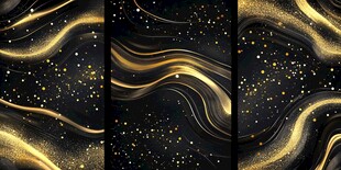 黑金流动线条抽象背景图