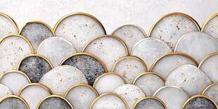 中式金框圆片墙面装饰