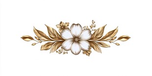 金色花朵装饰元素