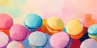 多彩马卡龙的甜蜜视觉盛宴