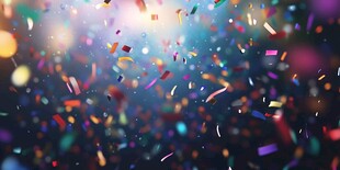 缤纷五彩纸屑空中飞舞