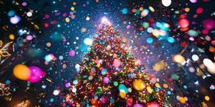 璀璨圣诞树闪耀梦幻灯光