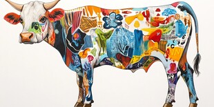 彩绘艺术牛 色彩斑斓魅力足