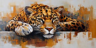 卧姿豹的艺术画作