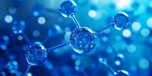 蓝色分子结构微观世界图